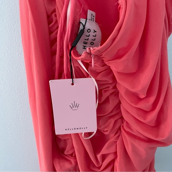 HELLOMOLLY GAL DRESSES UP MINI DRESS PINK 8  large NWT - Picture 9 of 16